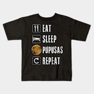 Eat sleep pupusas repeat Kids T-Shirt